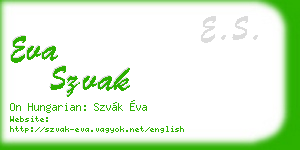 eva szvak business card