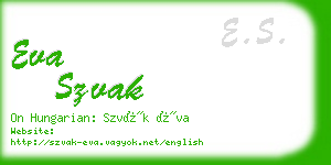 eva szvak business card